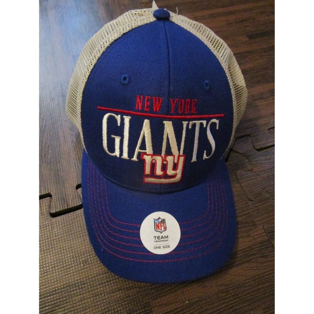 New York Giants NFL Team Blue Red White Mesh Baseball Hat Cap